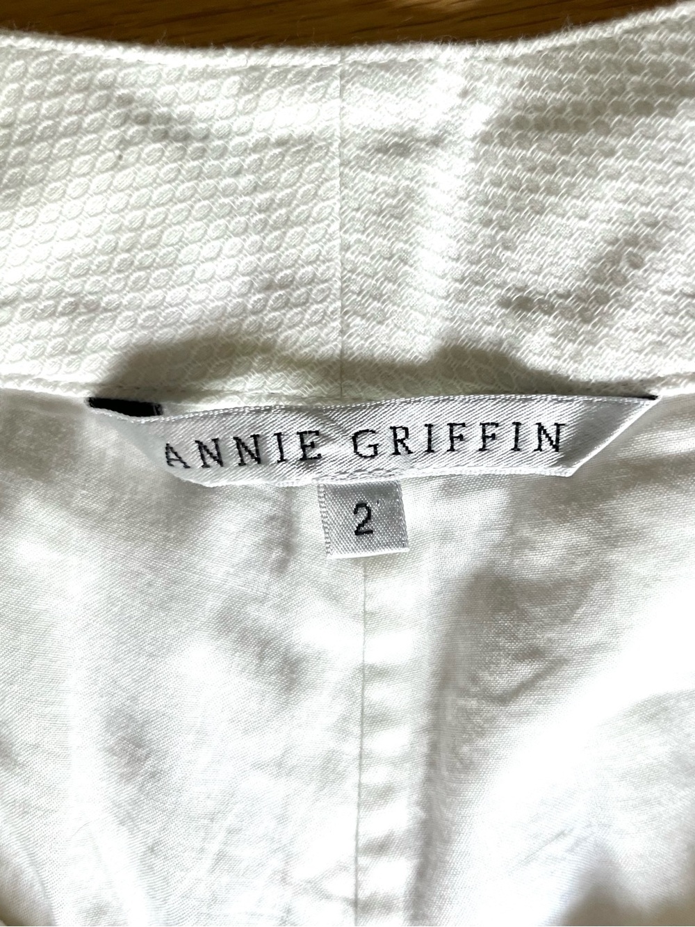 ANNIE GRIFFIN Cotton white shorts size 2 - Picture 3 of 9